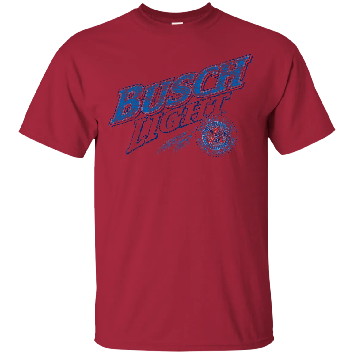 Busch Light Beer T-Shirt Custom Designed Color Worn Label Pattern