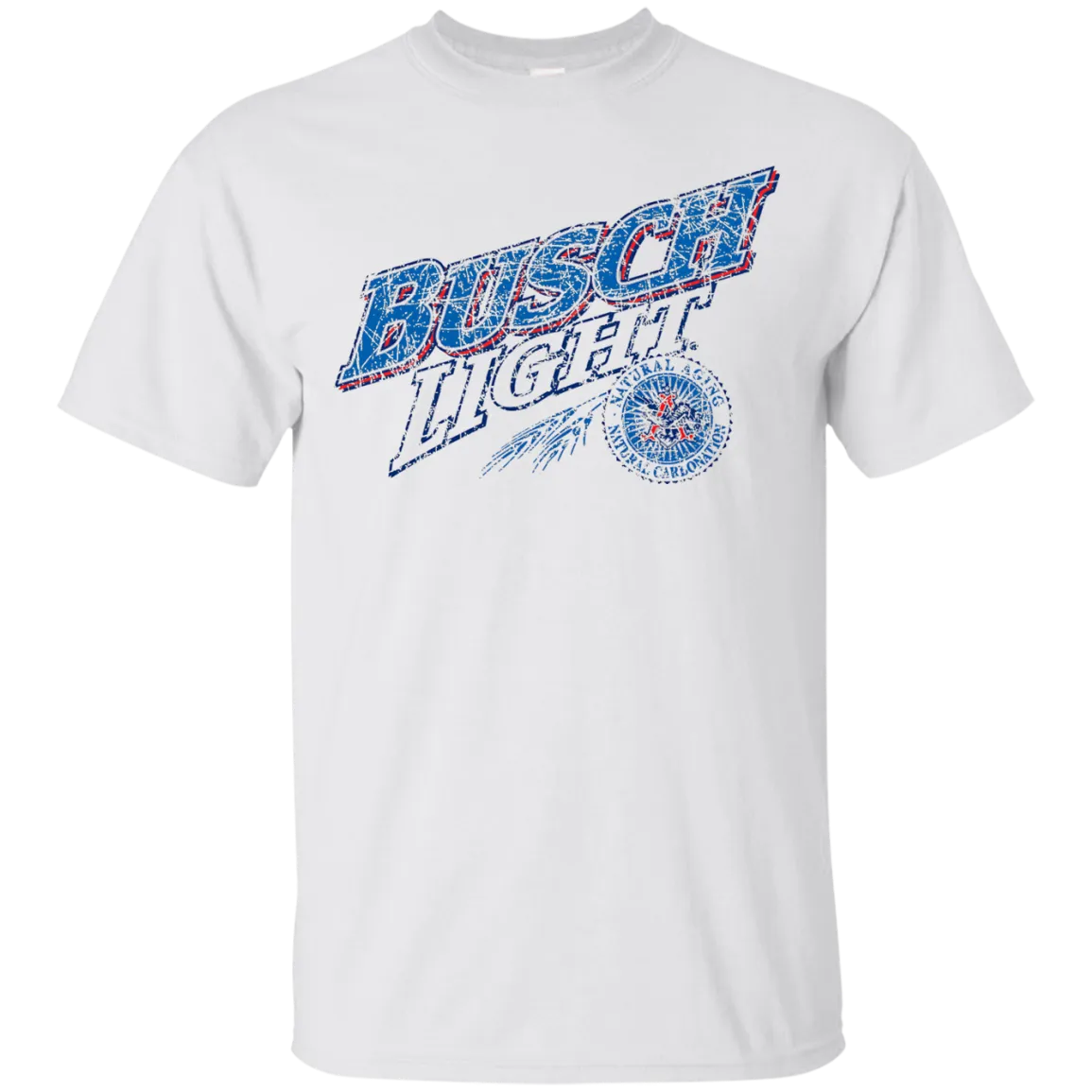 Busch Light Beer T-Shirt Custom Designed Color Worn Label Pattern