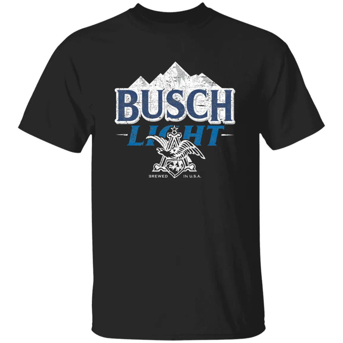 Busch Light Beer T-Shirt Custom Designed Color Worn Label Pattern