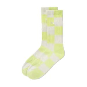 Butter Goods - Checkered Socks Grey/Lime