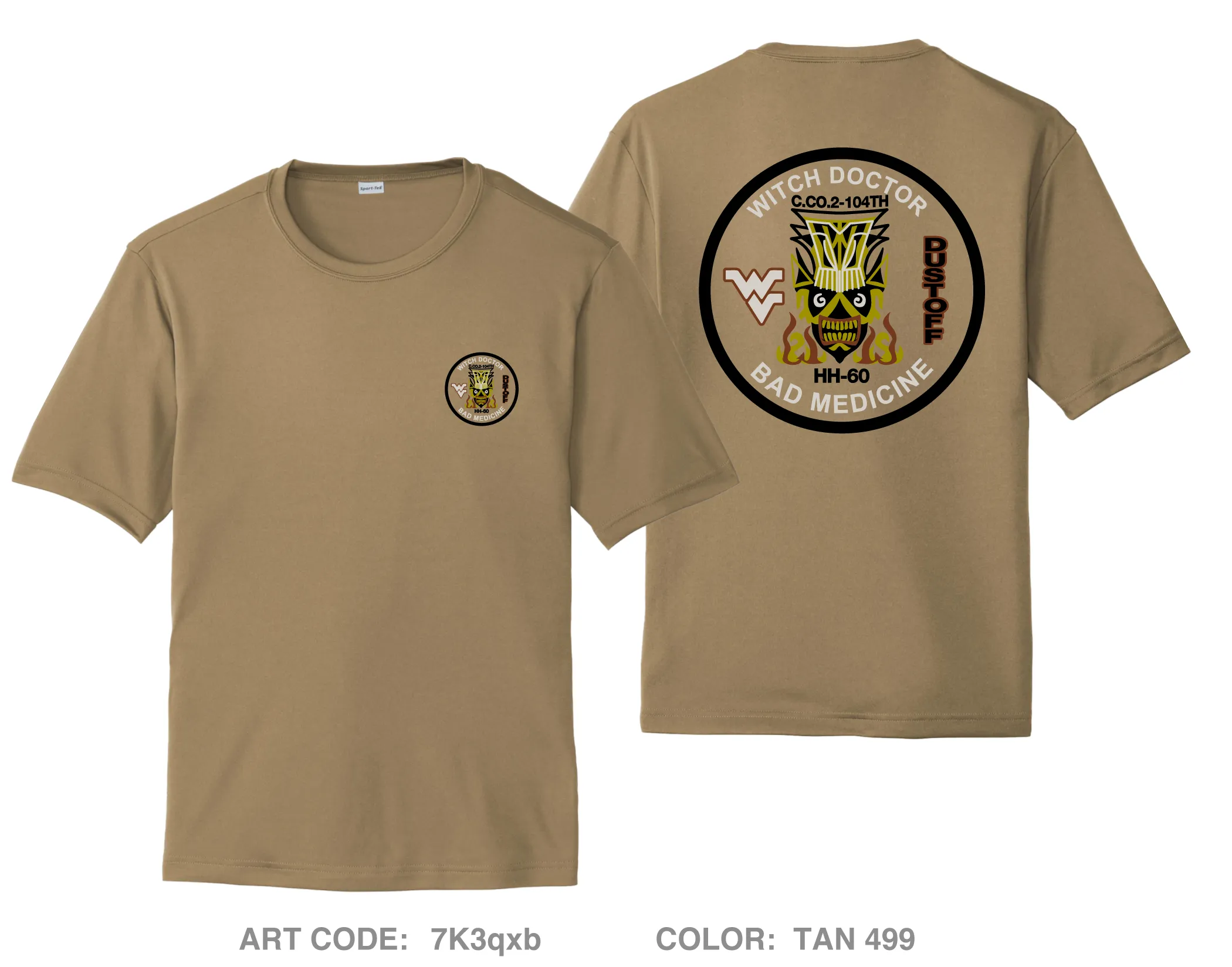 C Co 2-104th Dustoff Hi-Tech Performance Unisex SS Tee - 7K3qxb