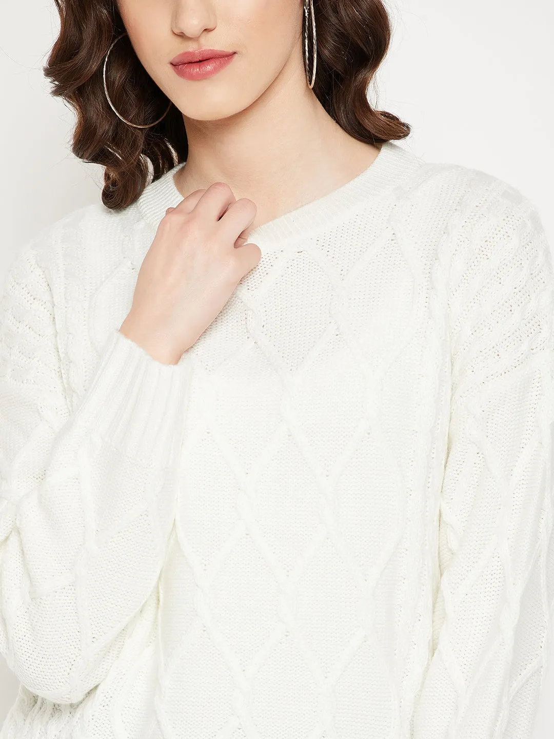Camla Barcelona Cable Knit Off White Sweater