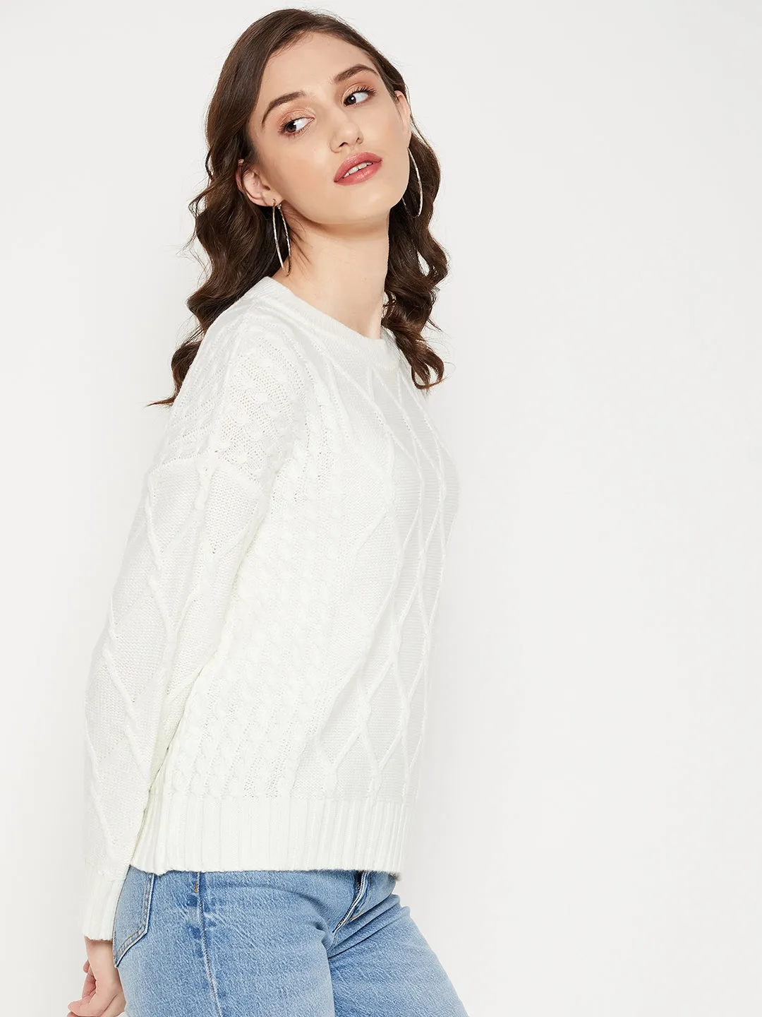 Camla Barcelona Cable Knit Off White Sweater