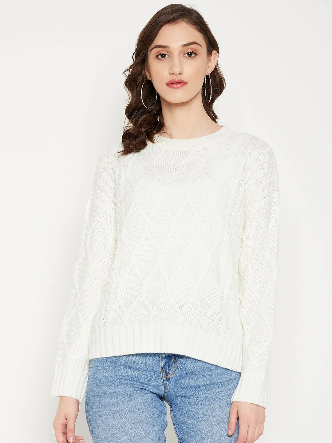 Camla Barcelona Cable Knit Off White Sweater