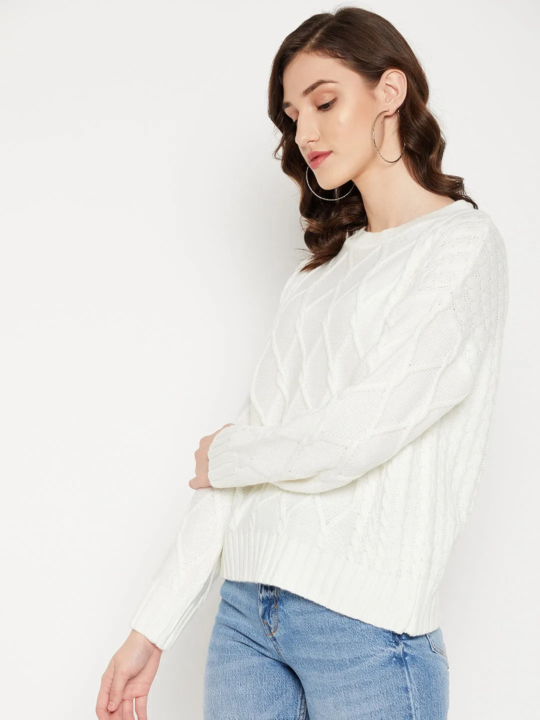 Camla Barcelona Cable Knit Off White Sweater