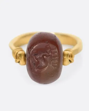Carnelian Stag Flip Ring