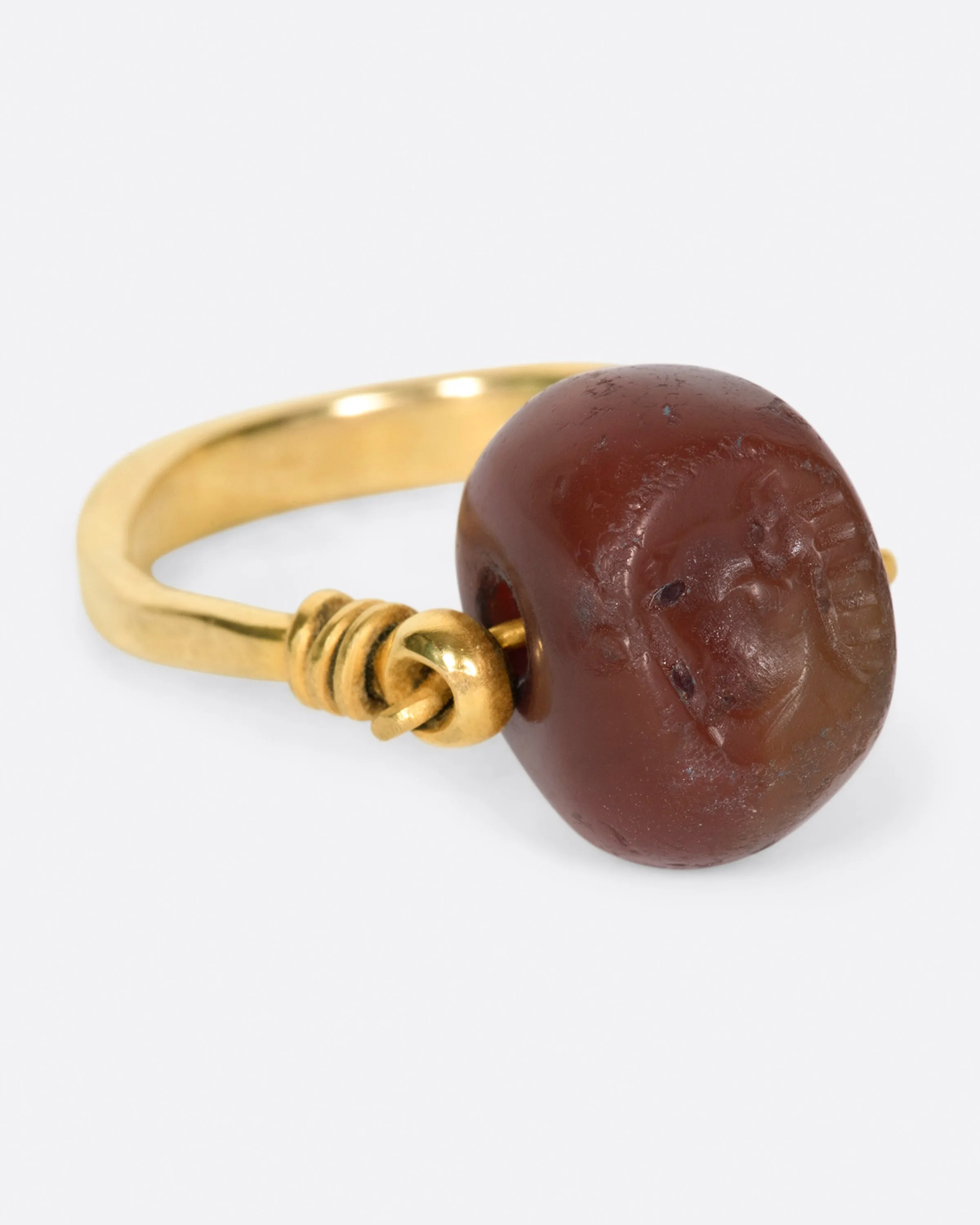 Carnelian Stag Flip Ring