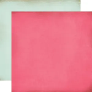 Carta Bella - Bloom - 12x12 Single Sheet - Coordinating Solids - Dk Pink / Mint