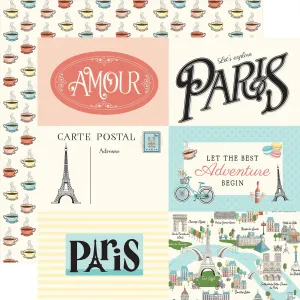 Carta Bella - Paris - 12x12 Single Sheets - 6x4 Journaling Cards