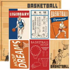Carta Bella - Slam Dunk - 12x12 Single Sheet / 4x6 Journaling Cards