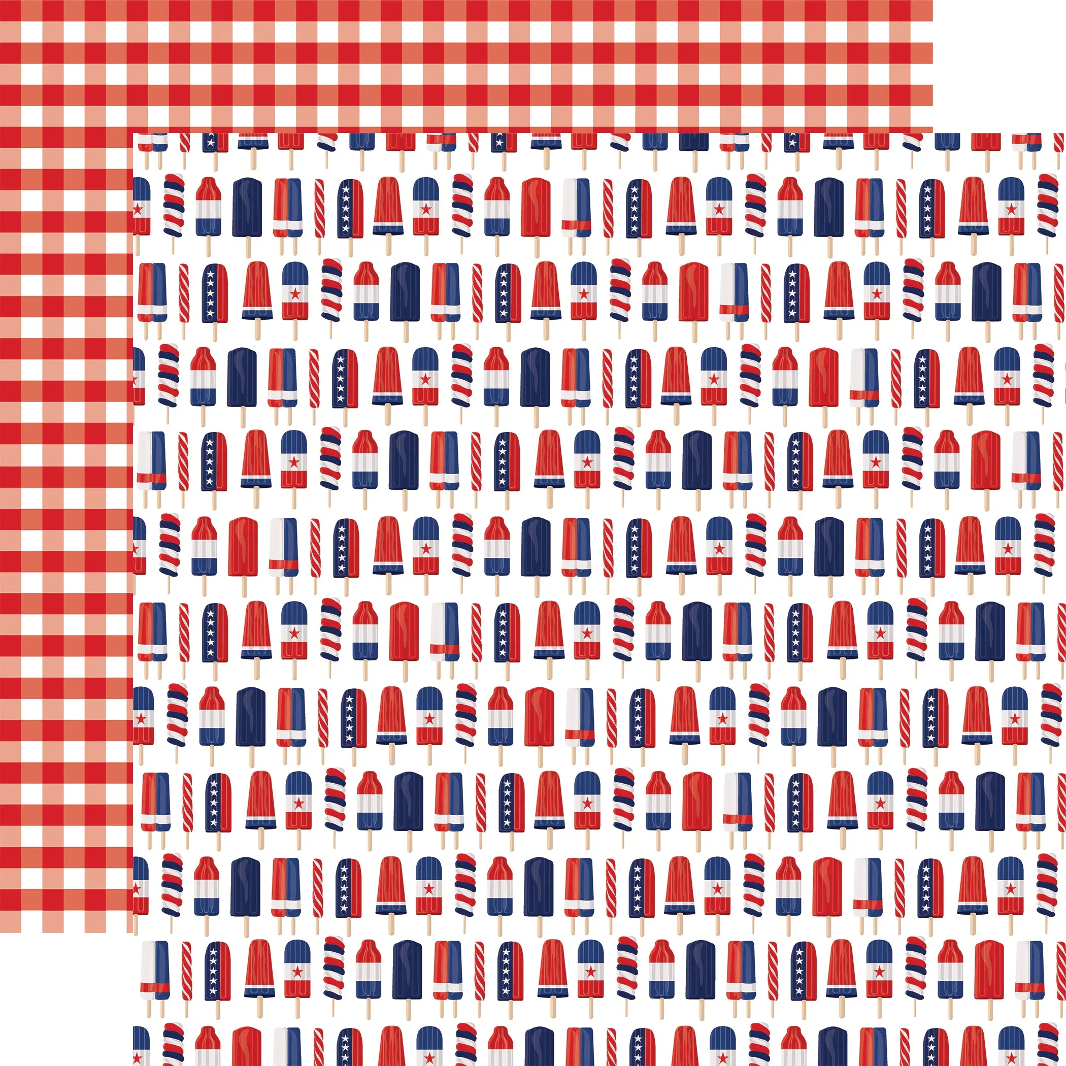 Carta Bella - The Fourth of July - 12x12 Single Sheet / Festive Popsicle