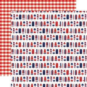 Carta Bella - The Fourth of July - 12x12 Single Sheet / Festive Popsicle