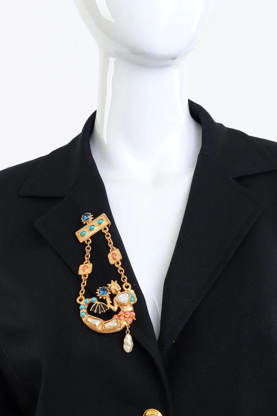 Cascading Mermaid Brooch