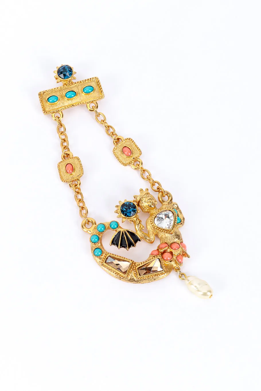 Cascading Mermaid Brooch