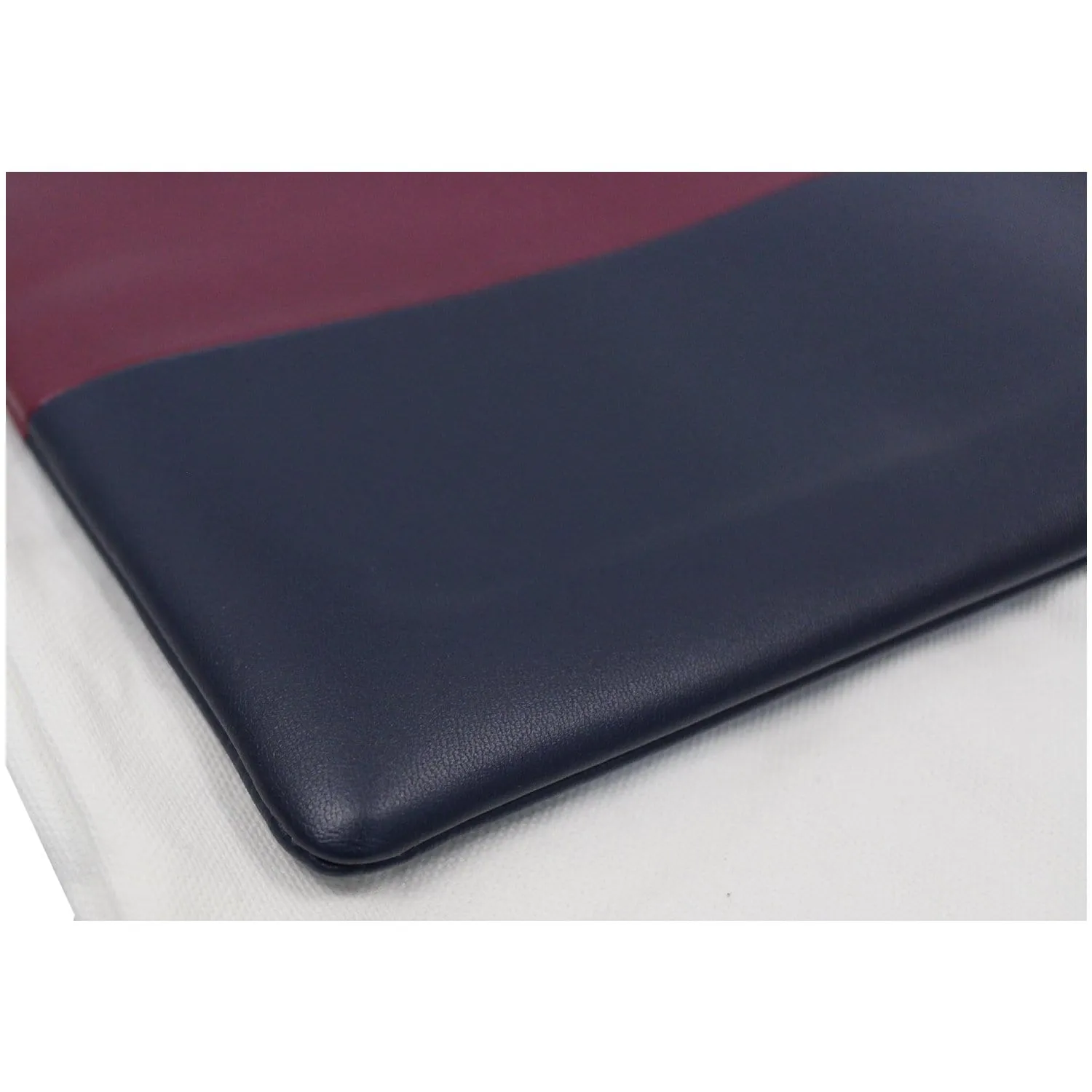 Celine Bi-Color Leather Clutch Pouch Burgundy/Black - Final Sale