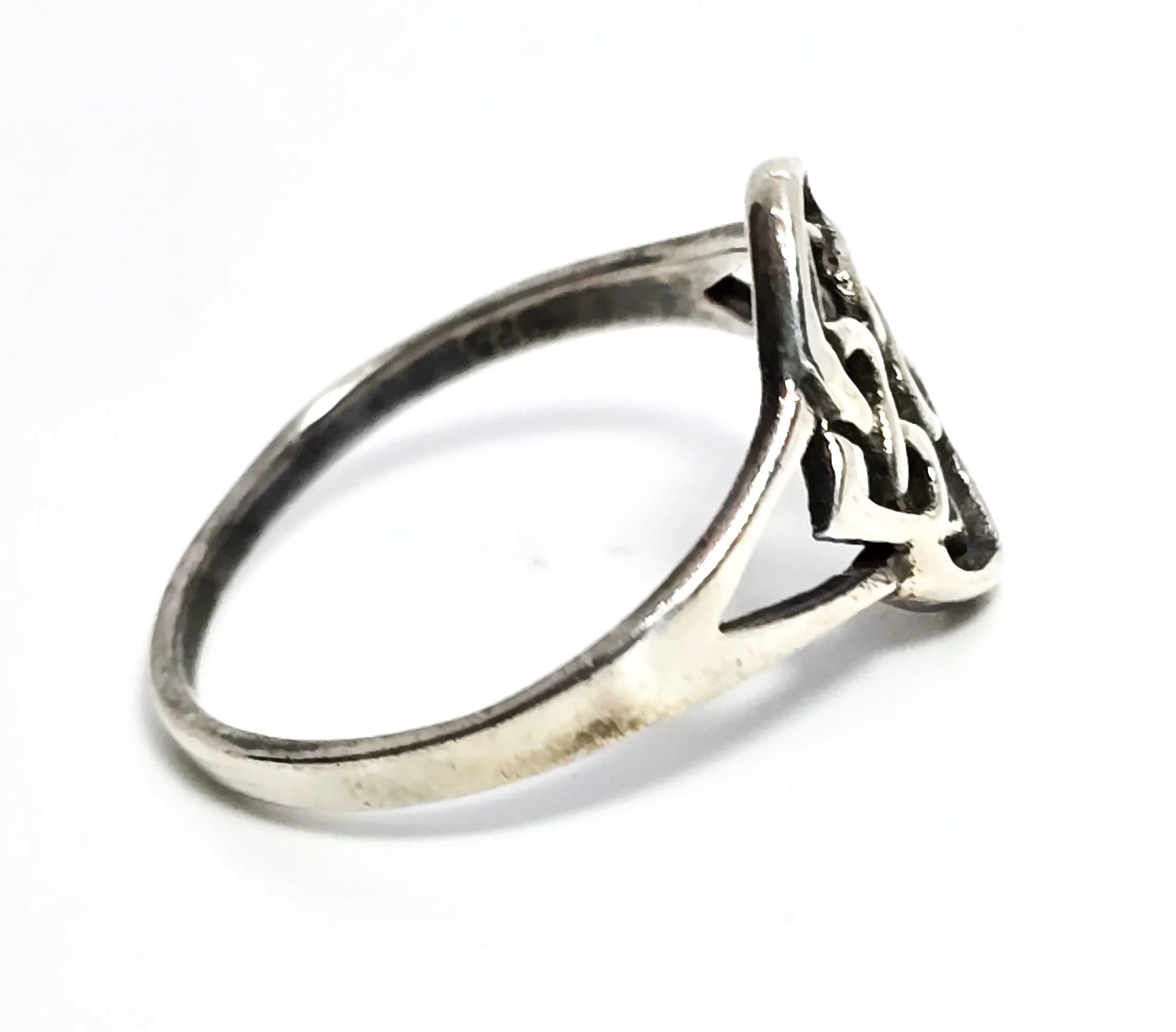 Celtic trinity knot Druid Irish vintage sterling silver simple ring size 7