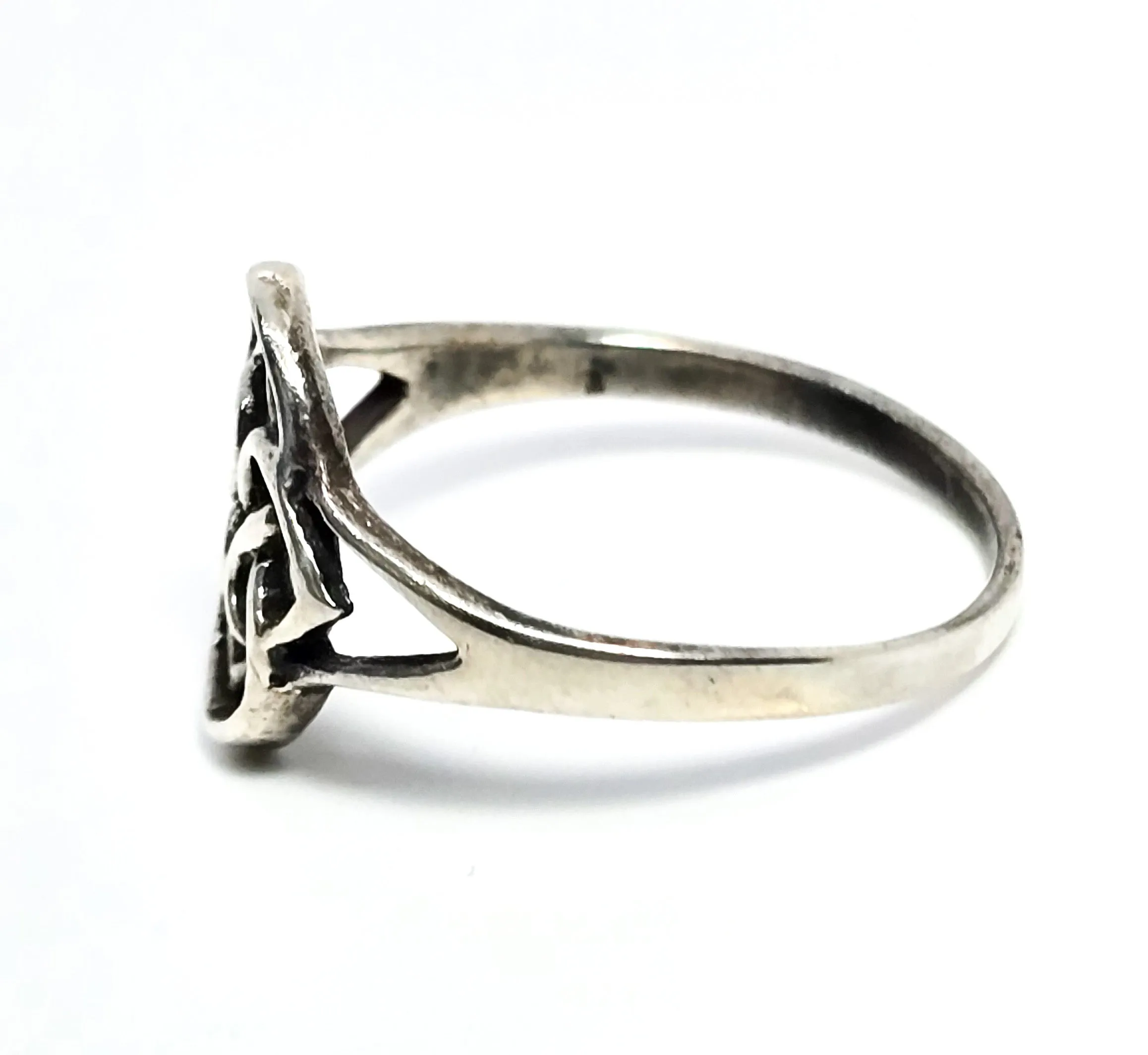Celtic trinity knot Druid Irish vintage sterling silver simple ring size 7