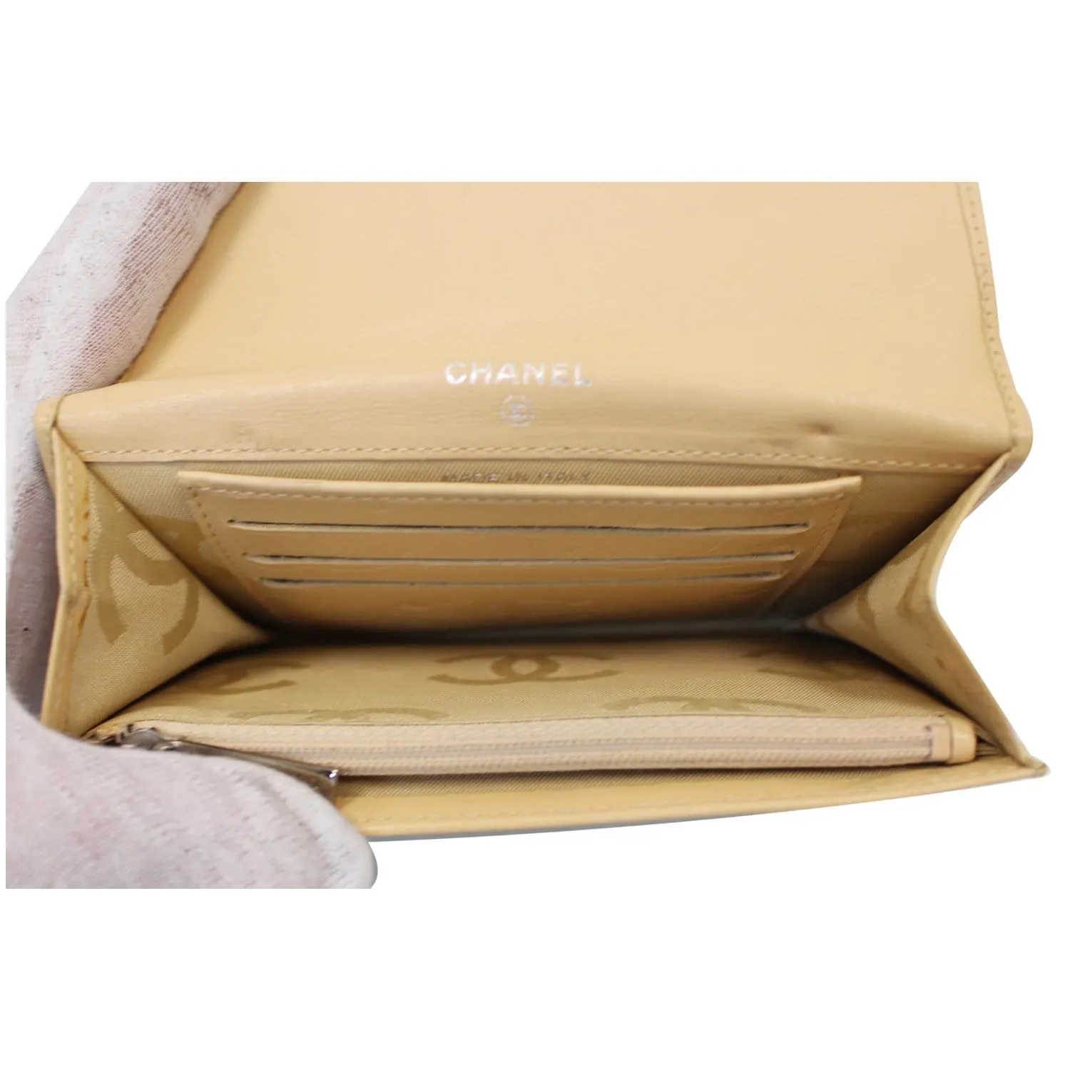 CHANEL Cambon Flap Calfskin Quilted Wallet Beige - 15% OFF