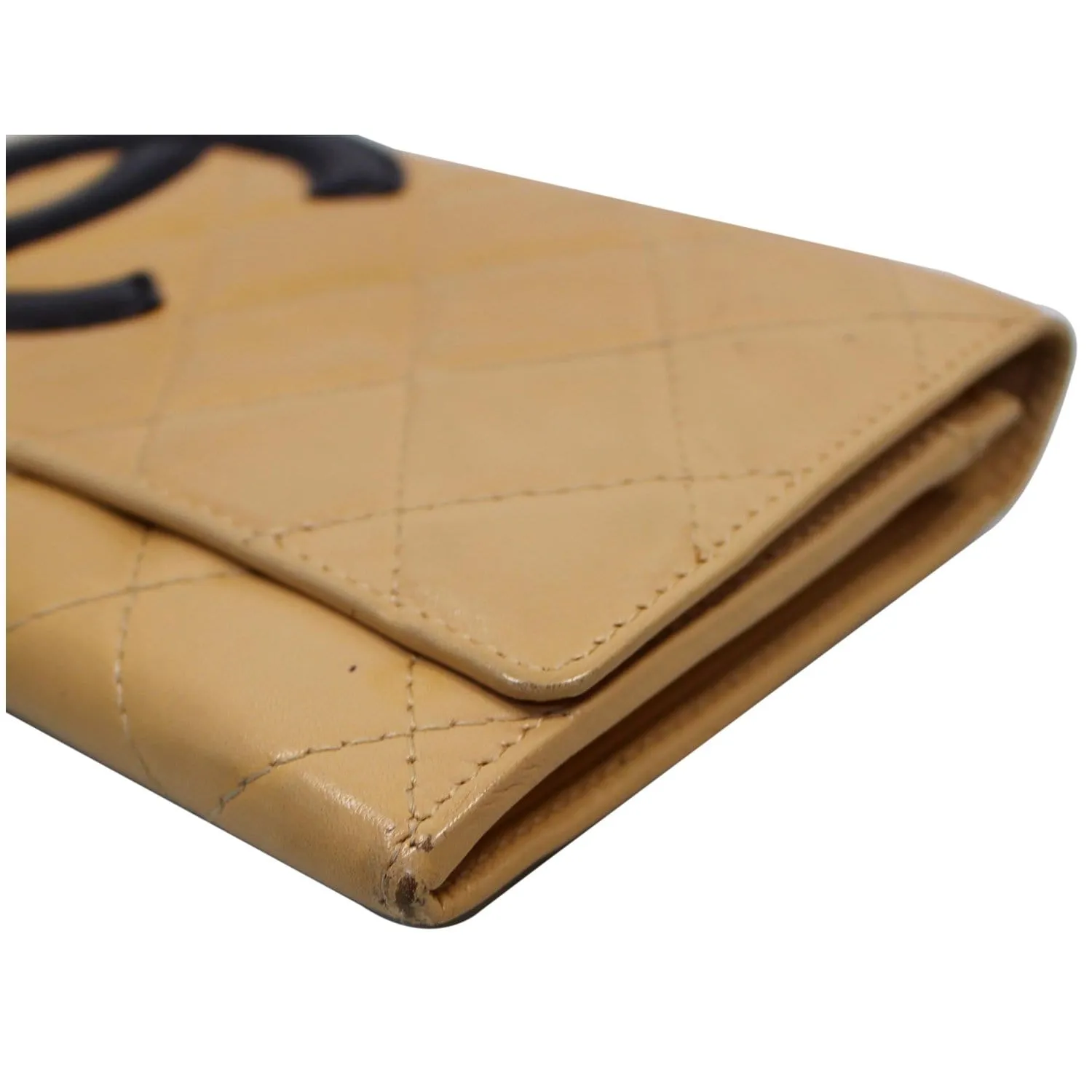 CHANEL Cambon Flap Calfskin Quilted Wallet Beige - 15% OFF