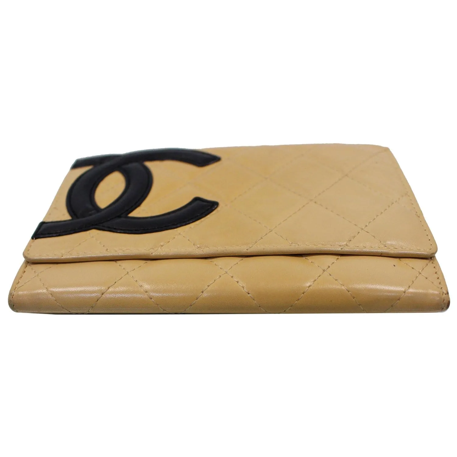 CHANEL Cambon Flap Calfskin Quilted Wallet Beige - 15% OFF