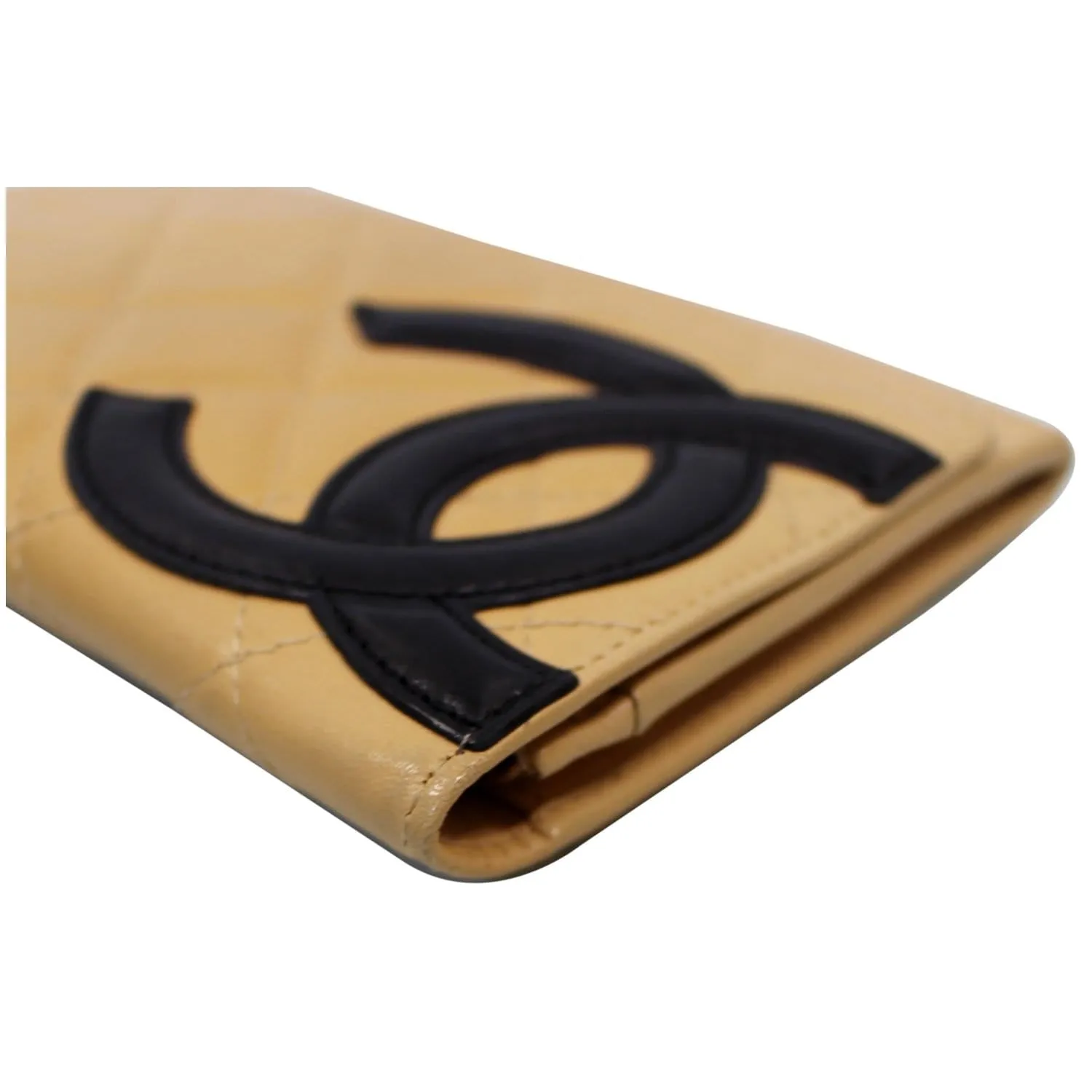 CHANEL Cambon Flap Calfskin Quilted Wallet Beige - 15% OFF