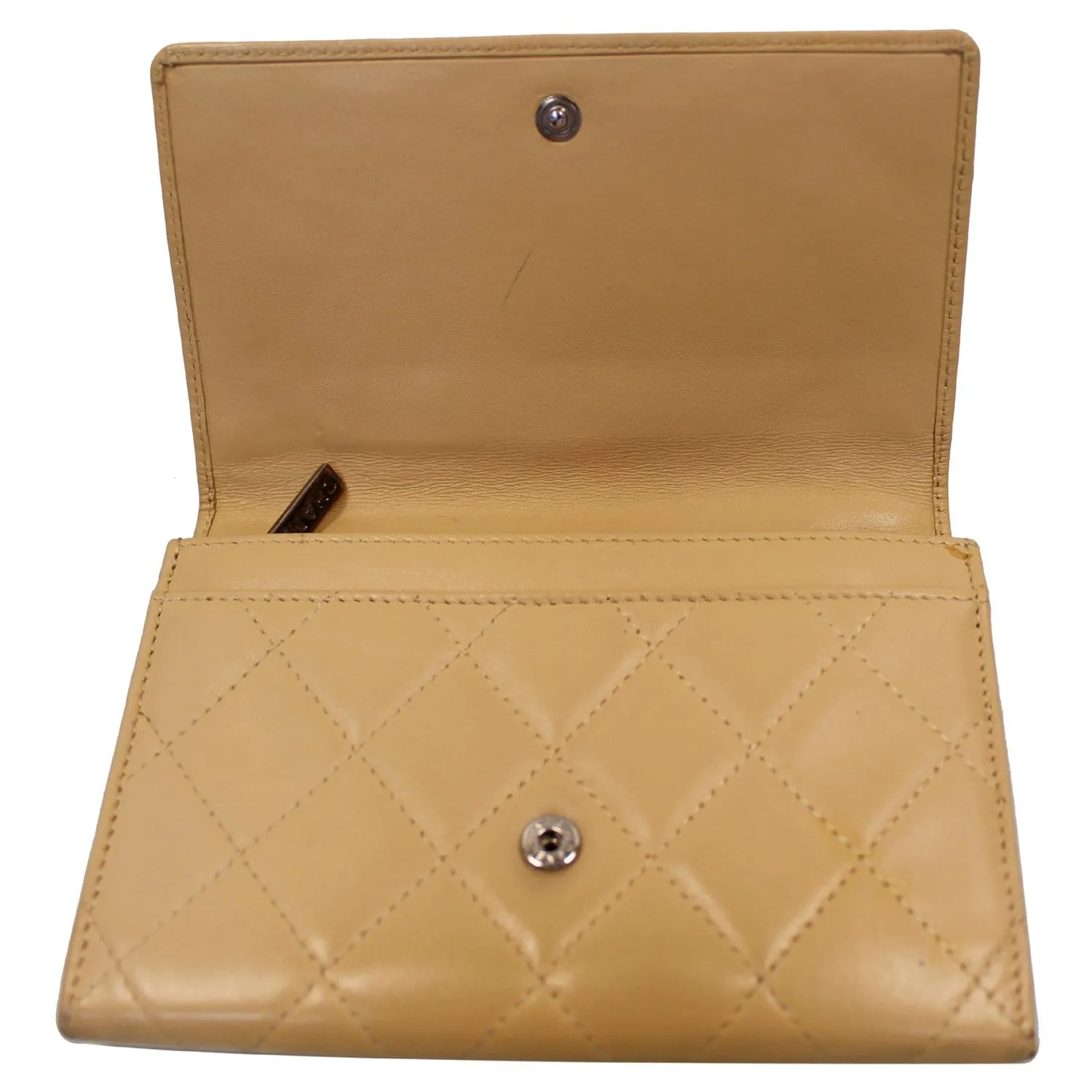 CHANEL Cambon Flap Calfskin Quilted Wallet Beige - 15% OFF