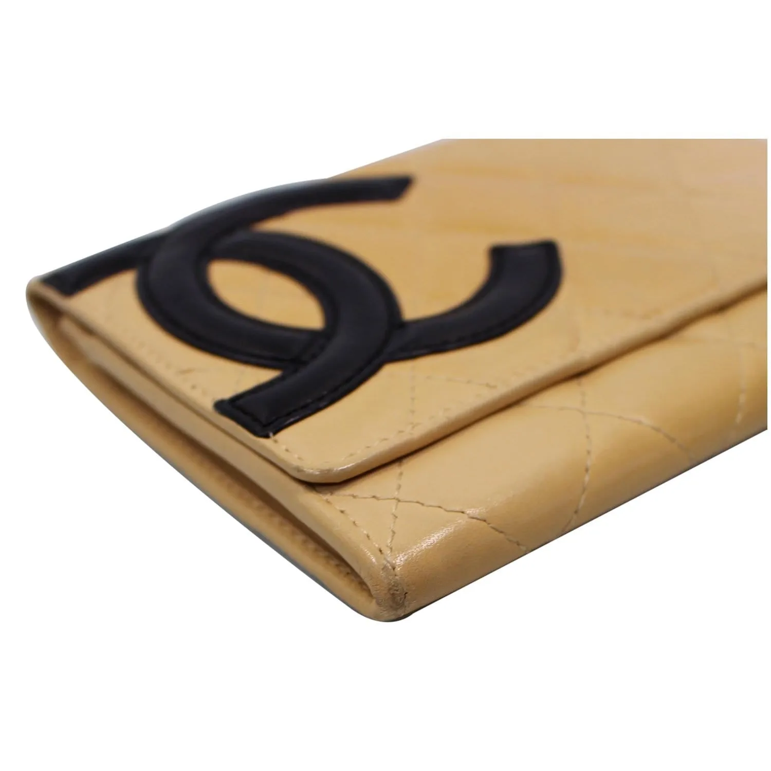 CHANEL Cambon Flap Calfskin Quilted Wallet Beige - 15% OFF