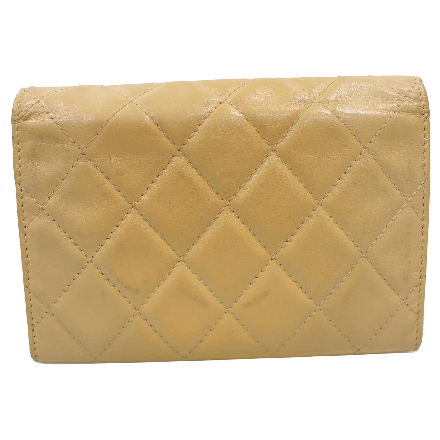 CHANEL Cambon Flap Calfskin Quilted Wallet Beige - 15% OFF