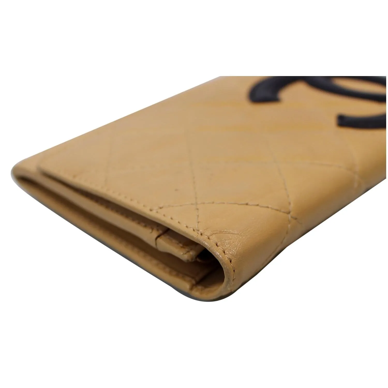 CHANEL Cambon Flap Calfskin Quilted Wallet Beige - 15% OFF