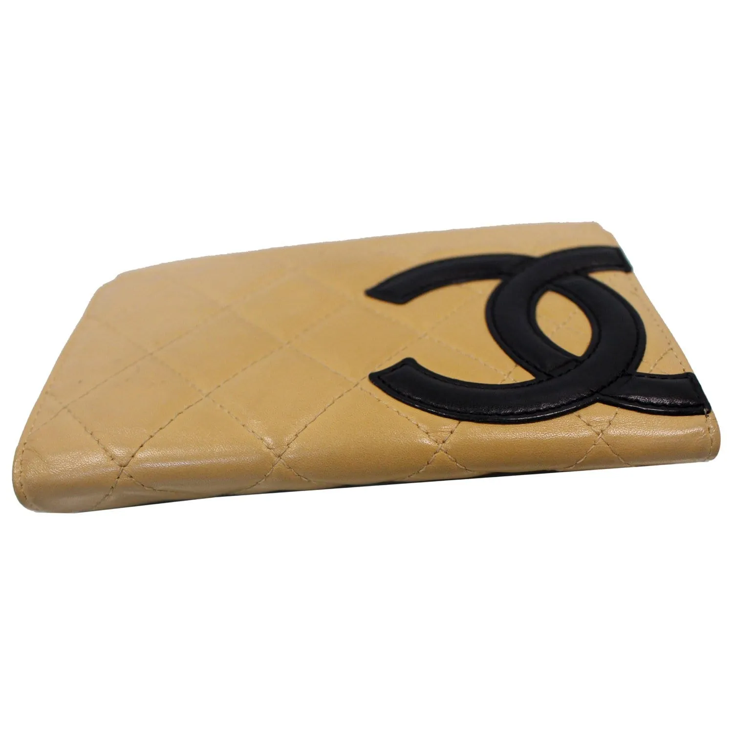 CHANEL Cambon Flap Calfskin Quilted Wallet Beige - 15% OFF