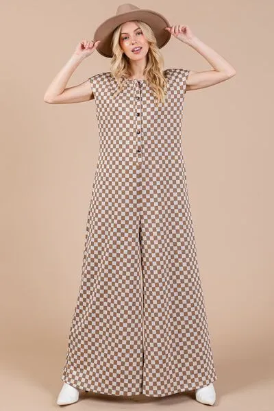 Check It Out Checkered Cap Sleeve Romper