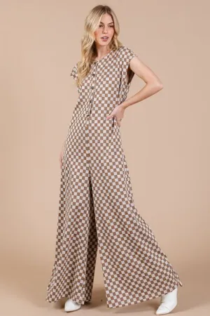 Check It Out Checkered Cap Sleeve Romper