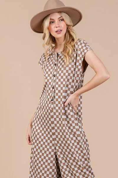 Check It Out Checkered Cap Sleeve Romper
