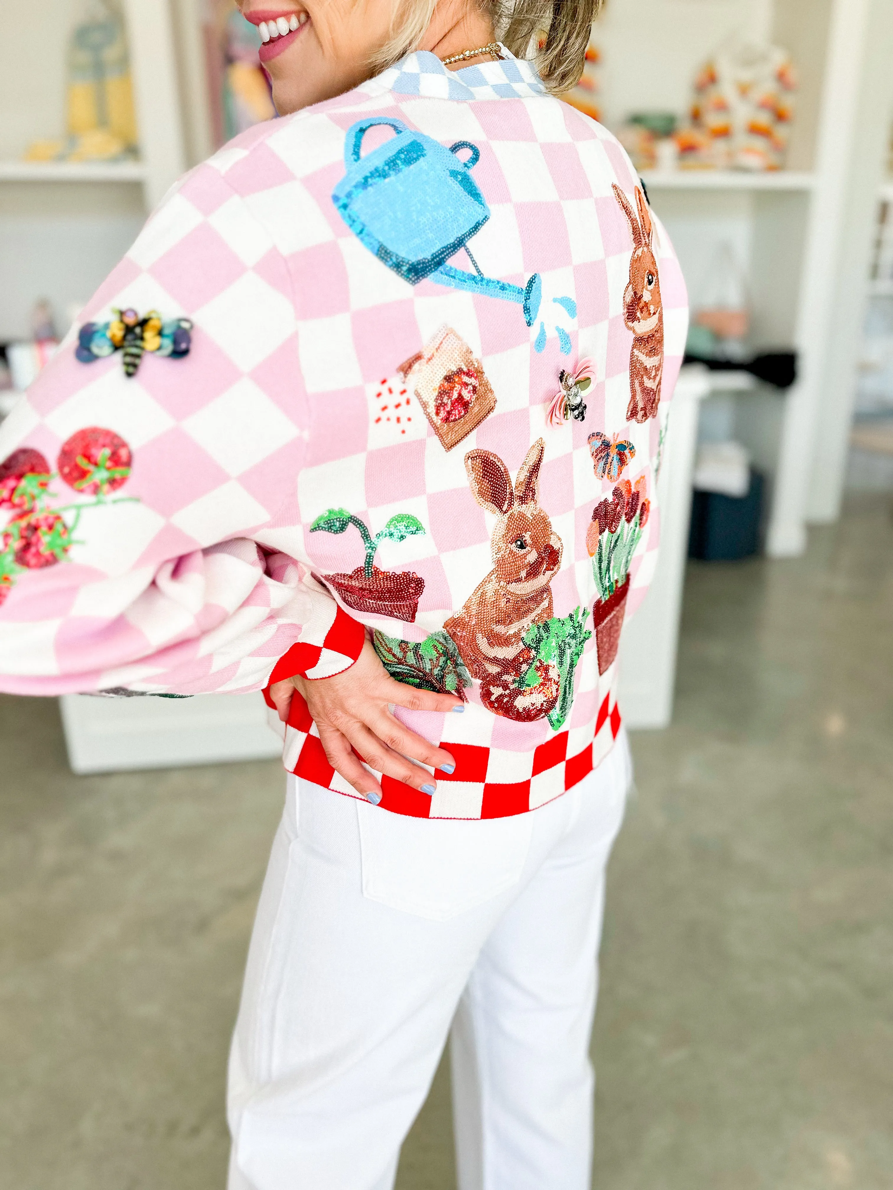 Checkered Bunny Cardigan
