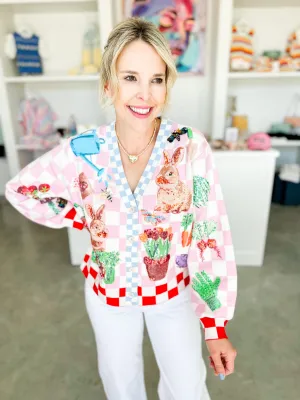 Checkered Bunny Cardigan
