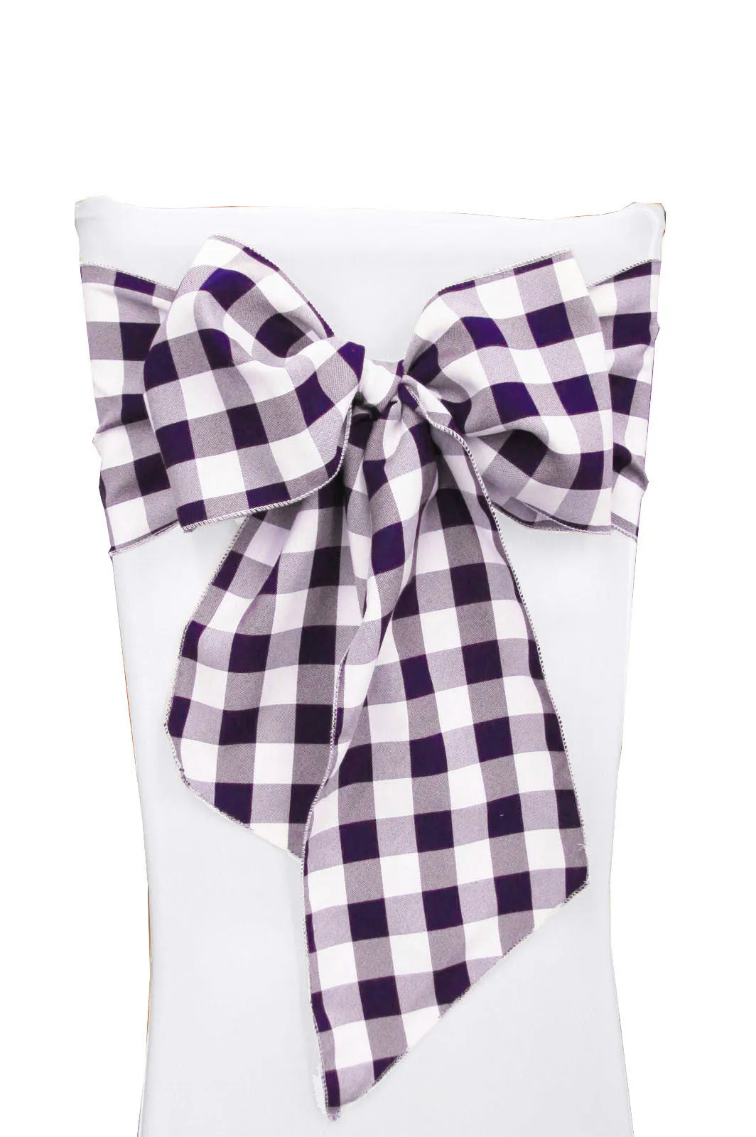 Checkered Chair Bows 8 by 108-Inch - Pack of 10