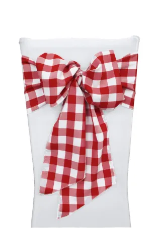 Checkered Chair Bows 8 by 108-Inch - Pack of 10