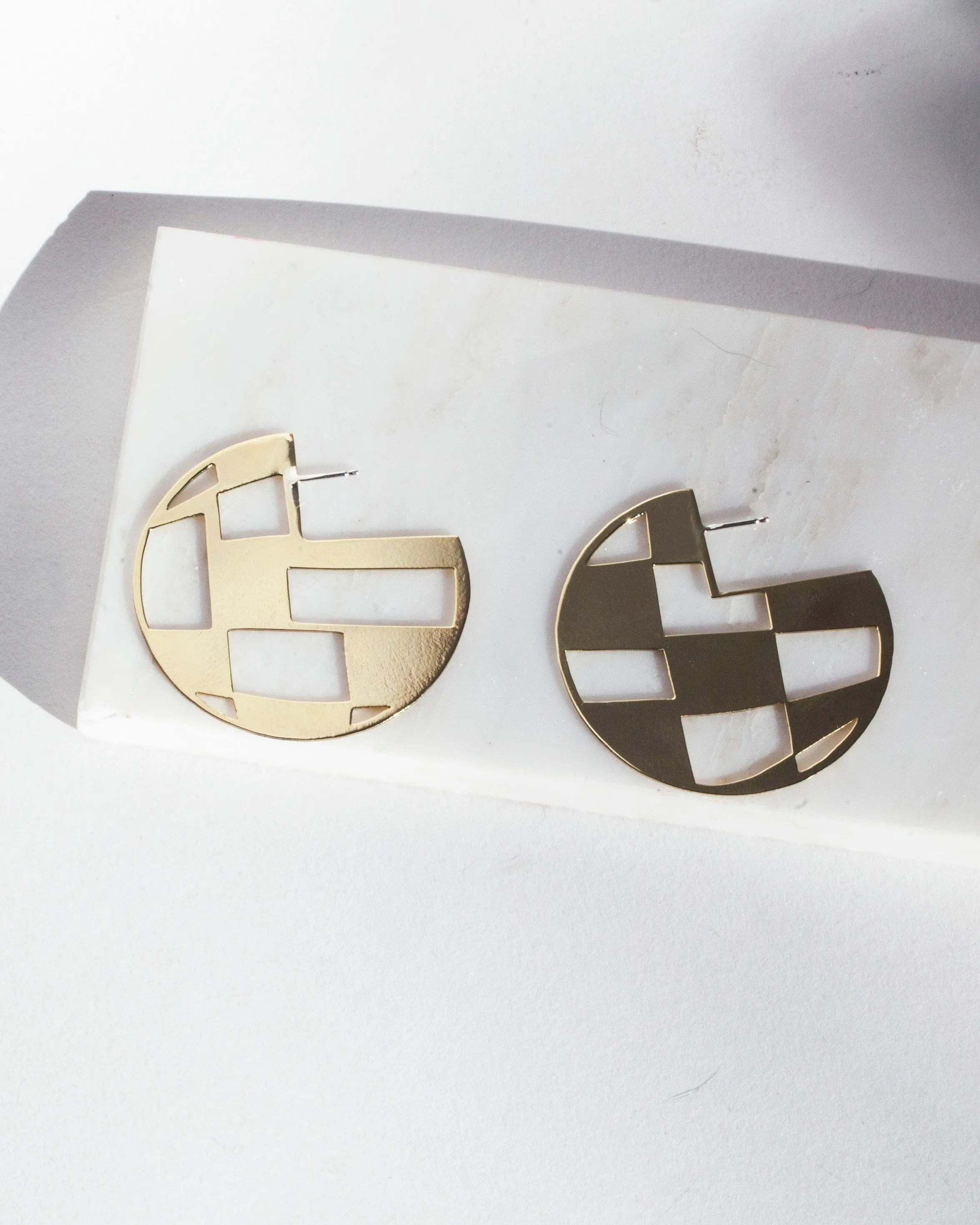 Checkered Hoop Earrings