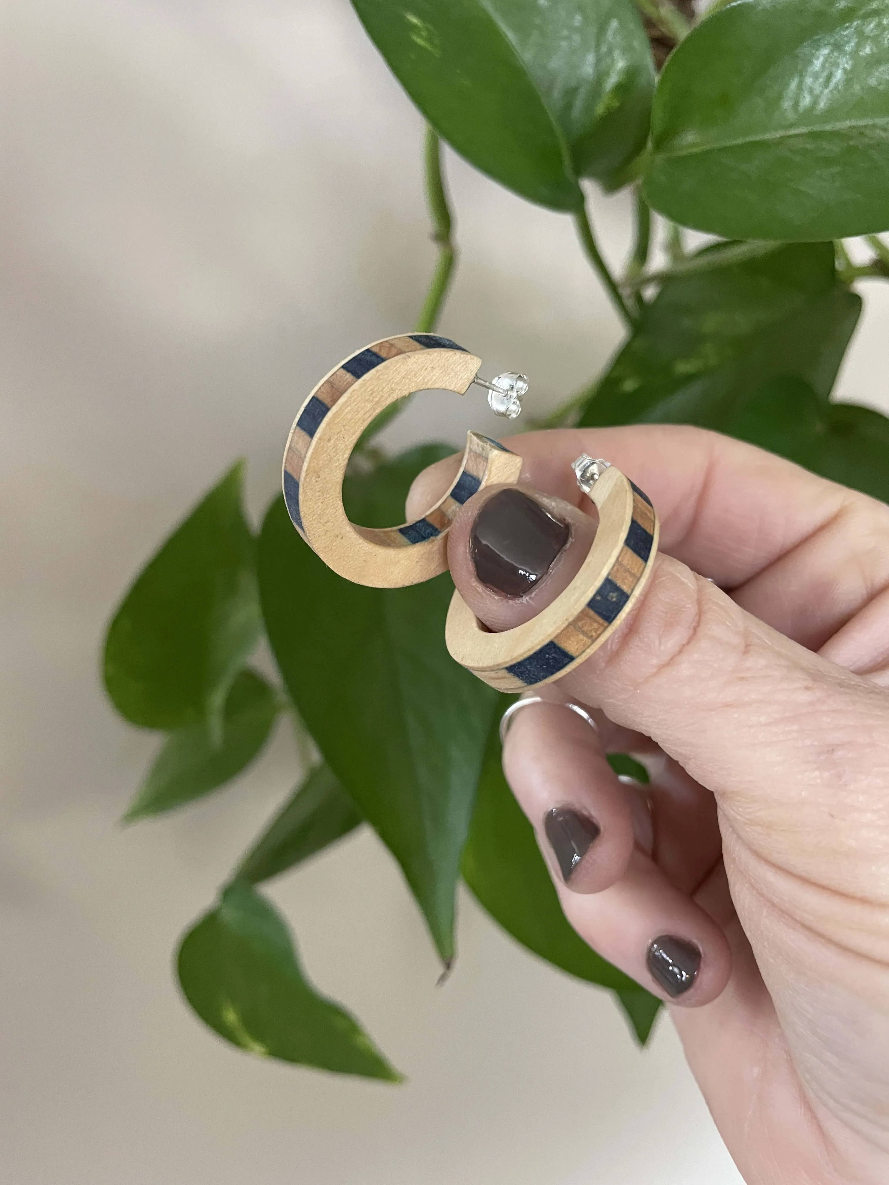 Checkered Hoop Earrings