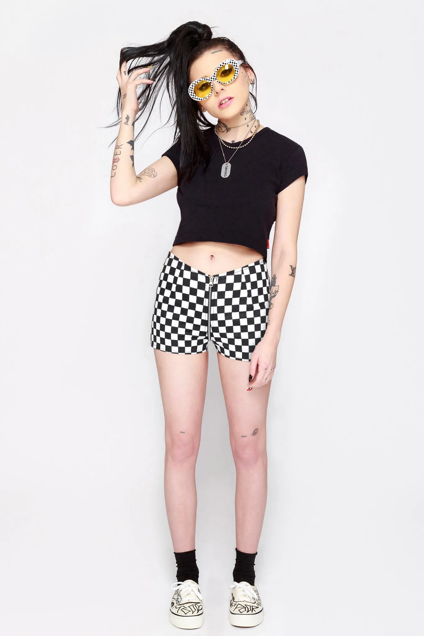 Checkered Life Full Zip Shorts