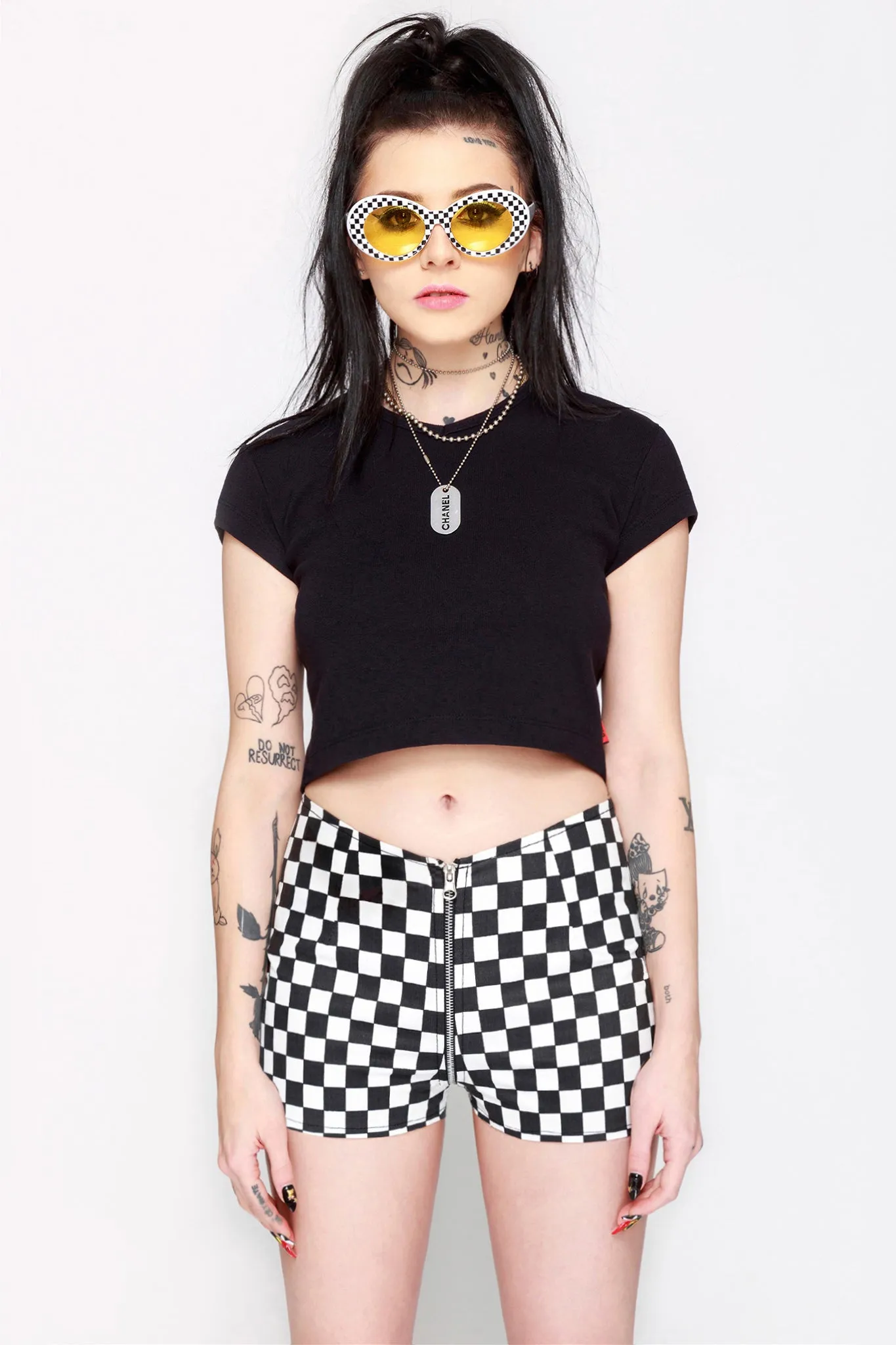 Checkered Life Full Zip Shorts