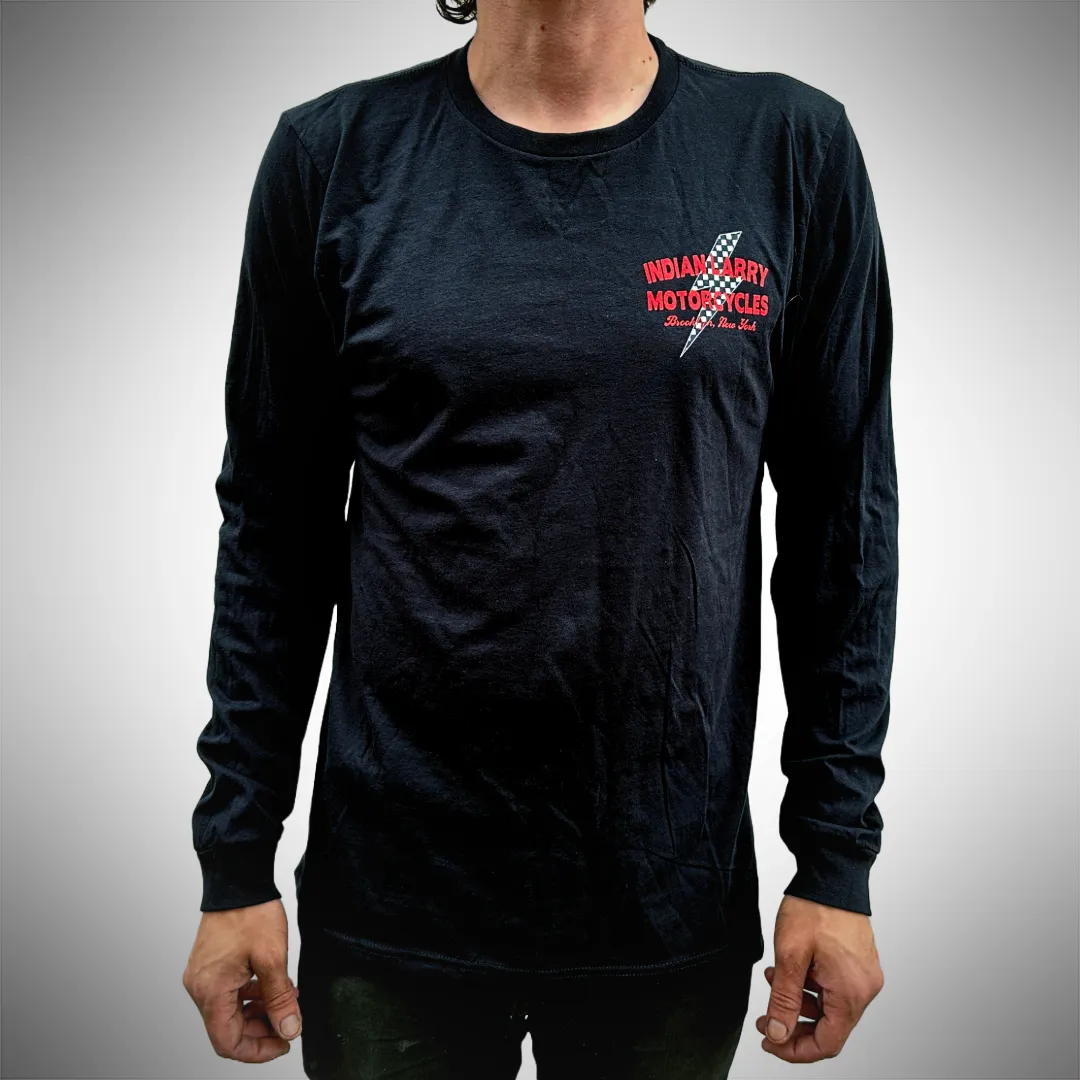 Checkered Lightning Bolt Long Sleeve Tee