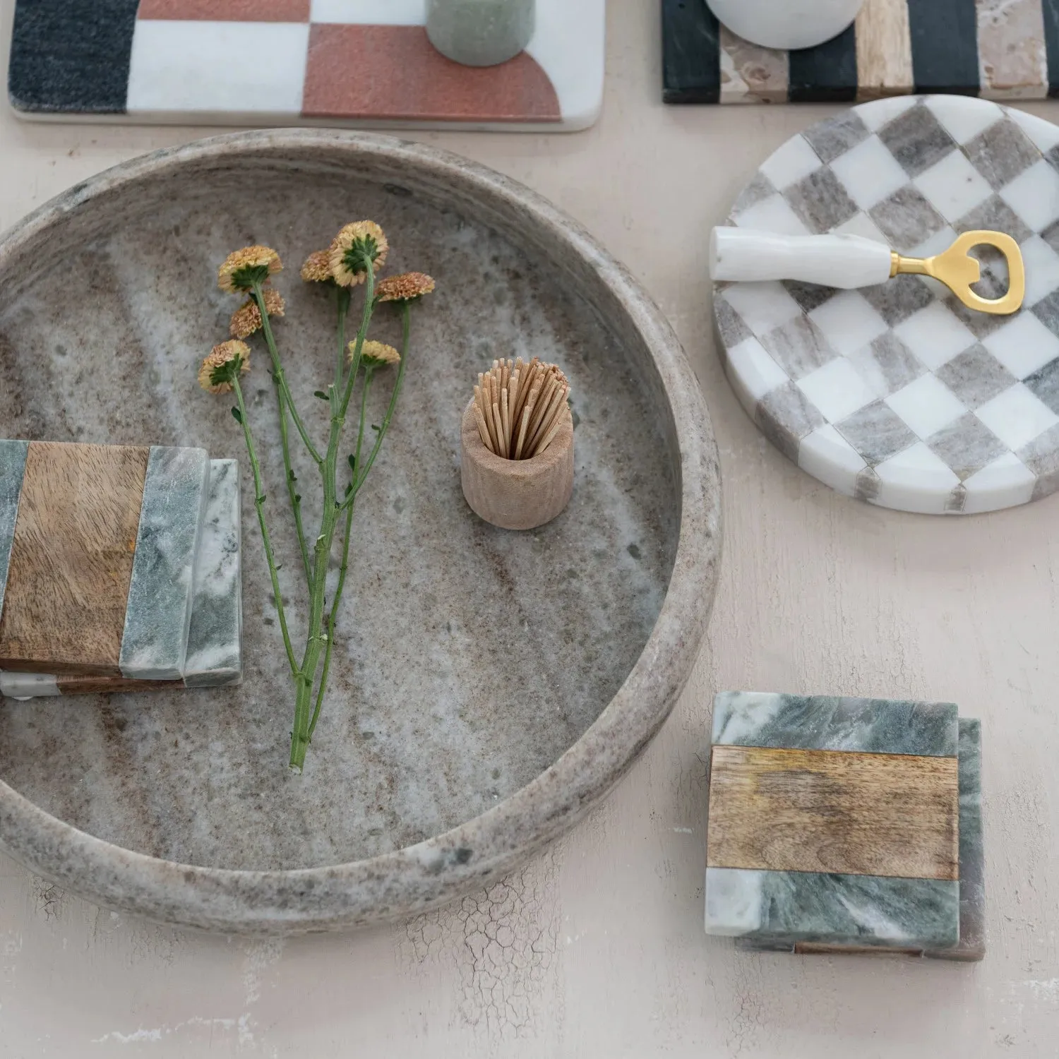 Checkered Marble Tray