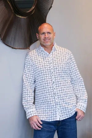 Checkered Rose Collared Shirt