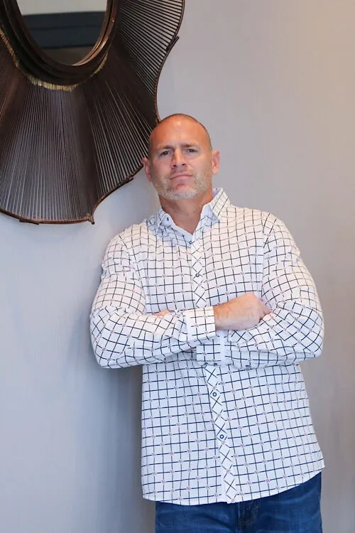 Checkered Rose Collared Shirt