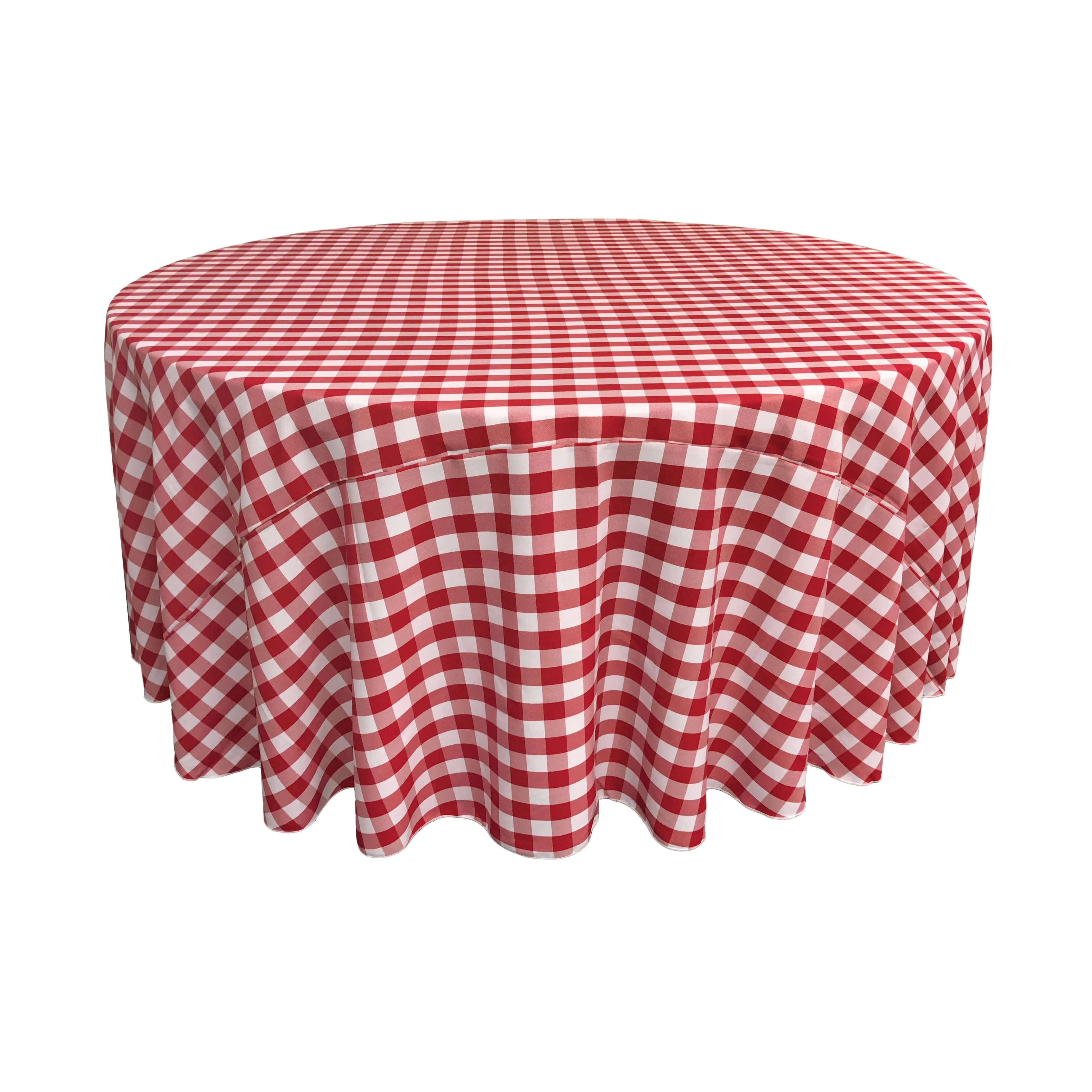Checkered Round Tablecloth 108-Inch