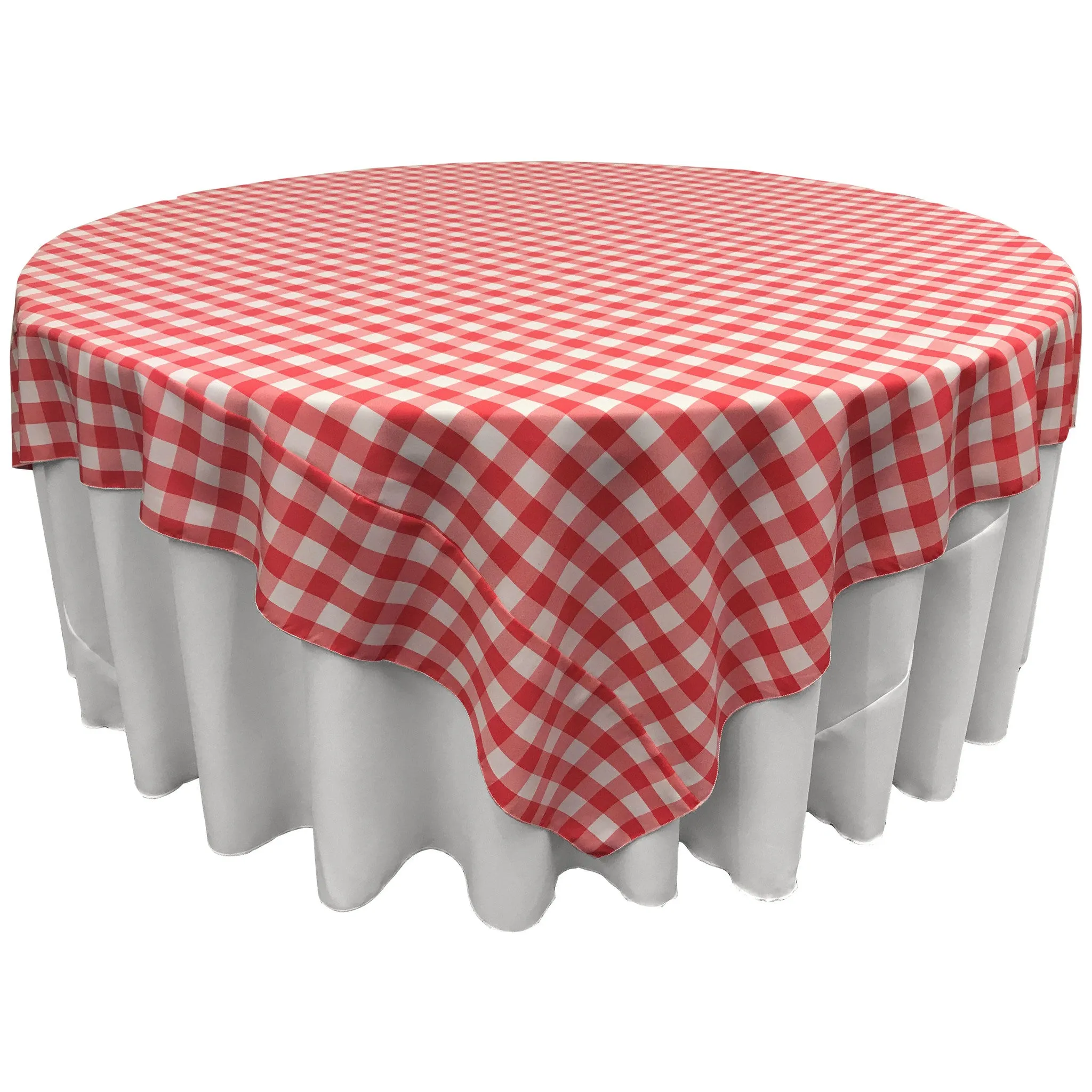 Checkered Square Tablecloth 90 by 90-Inch