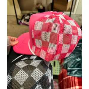 Checkered Trucker Hat