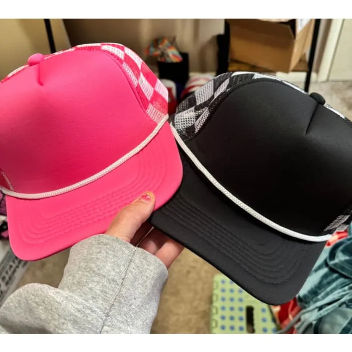 Checkered Trucker Hat