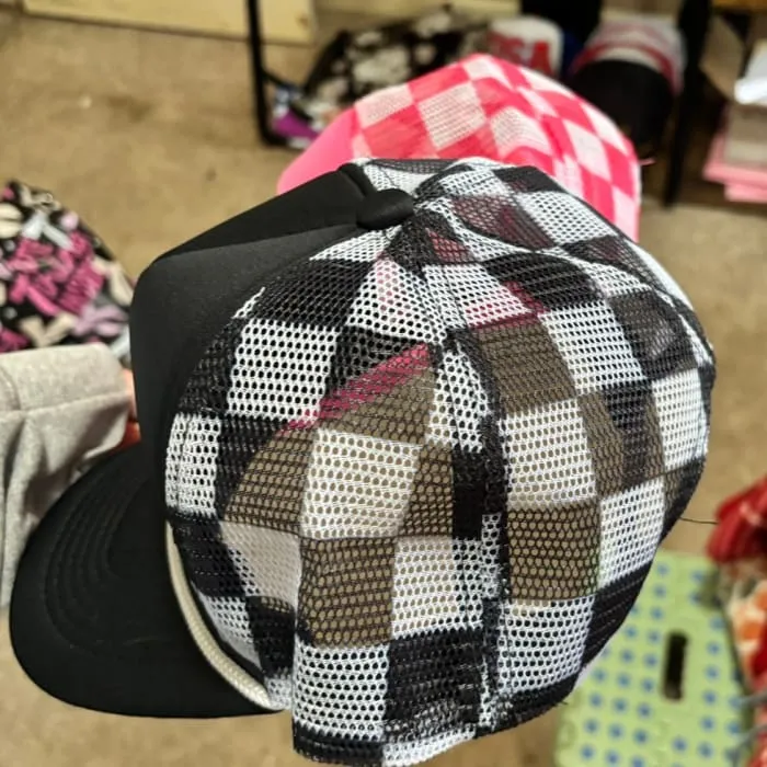 Checkered Trucker Hat
